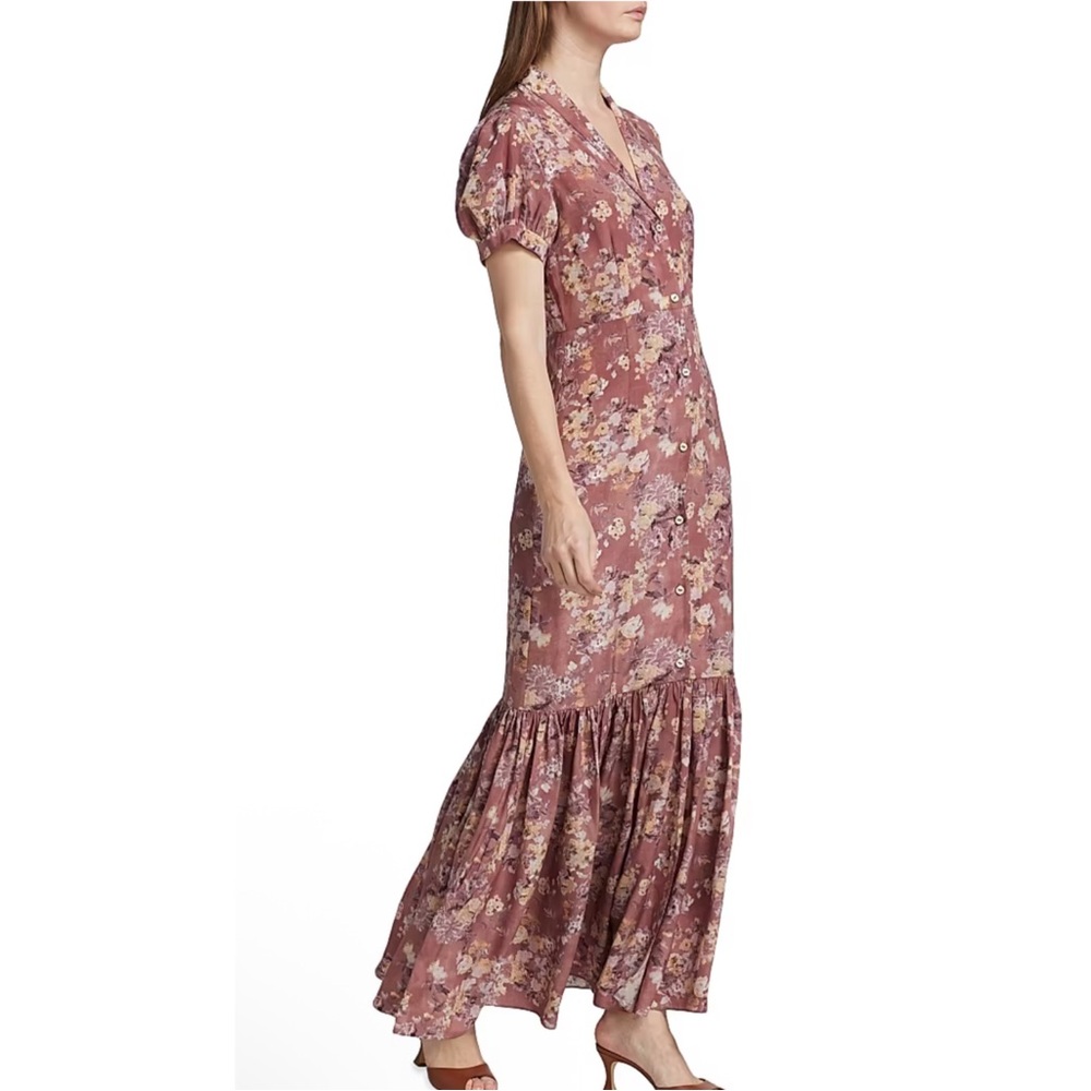 Caroline Constas Nancy Floral Puff Sleeve Dress
